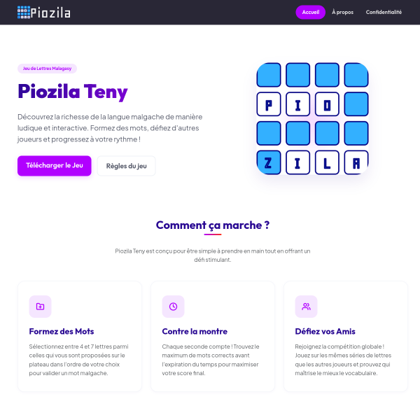 Piozila Teny - Jeu malagasy